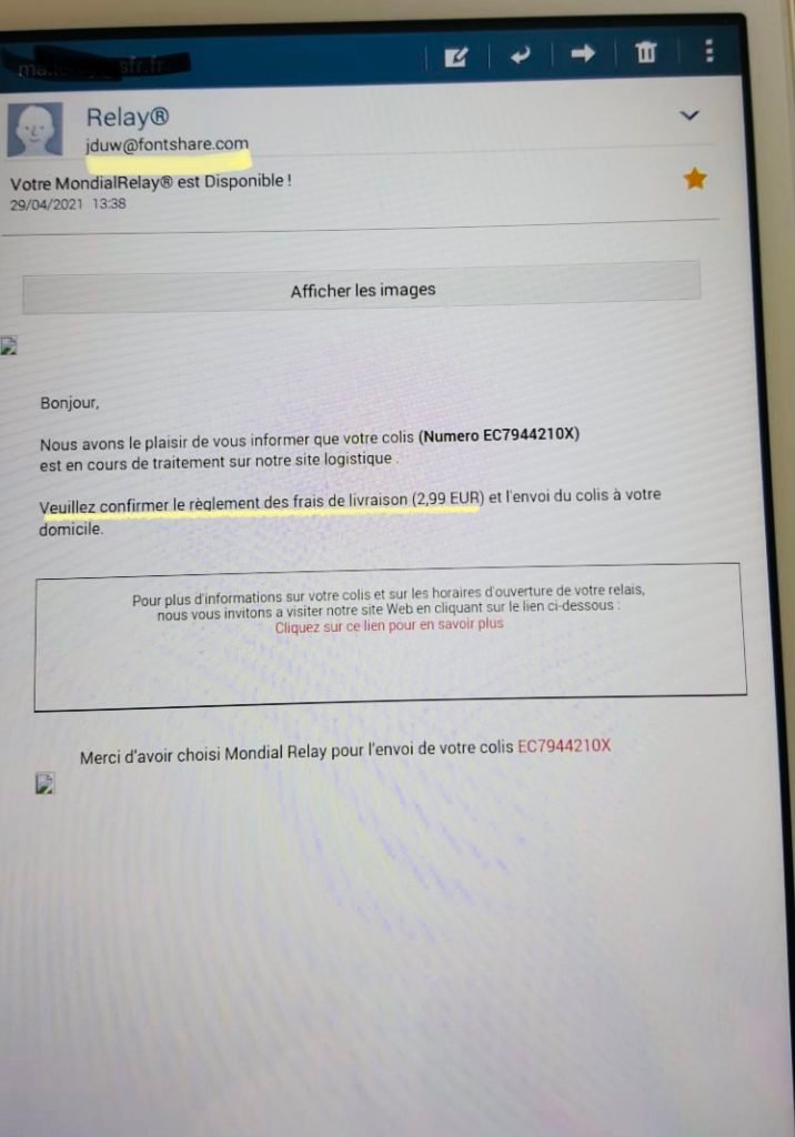 Phishing Mondial Relay : Arnaque Au Point Relais